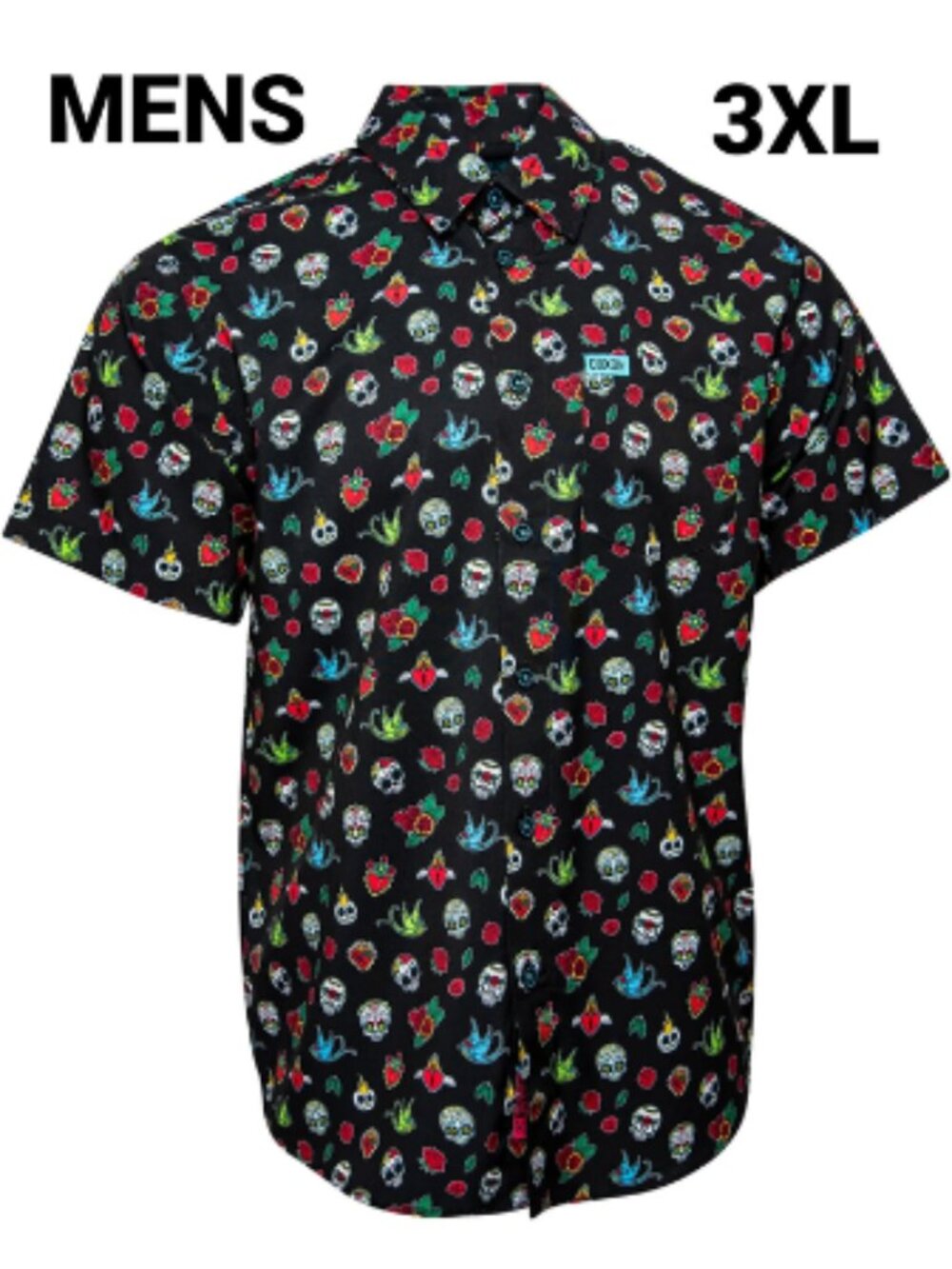 DIXXON Flannel LOS MUERTOS S/S Party Shirt - Men's 3XL